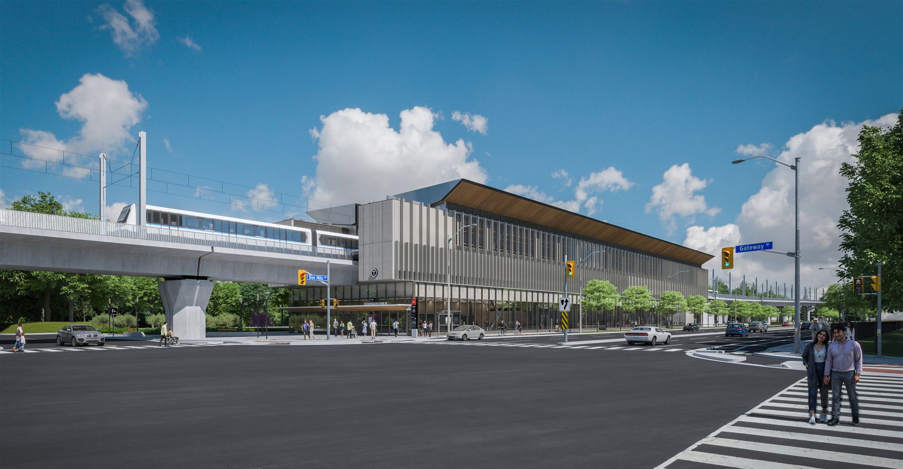 Artist’s rendering of Flemingdon Park station at Don Mills Road